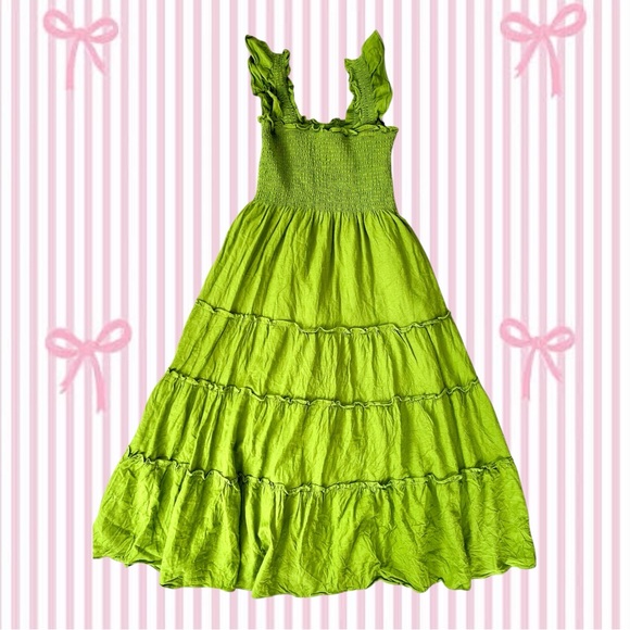 O.P.T Green Tiered Maxi Dress |Womens Large - Picture 1 of 4